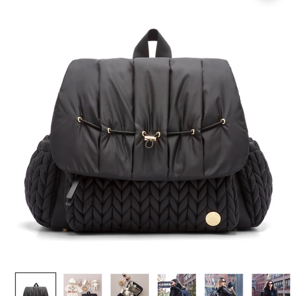 HAPP Black Quilted Backpack